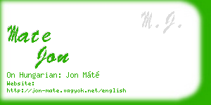 mate jon business card